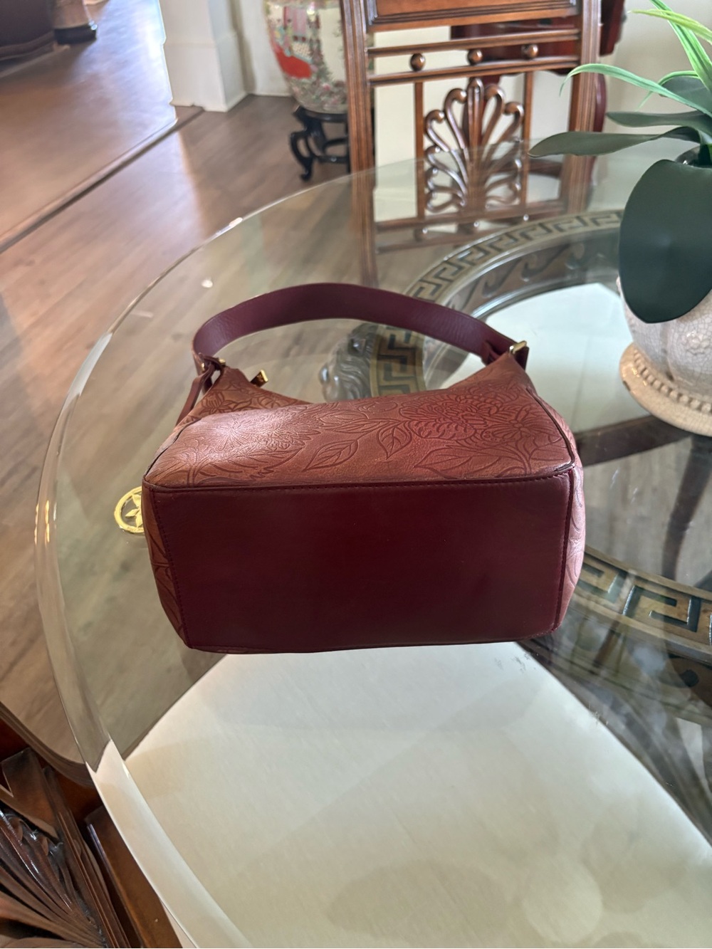 š¤š¤ANUSCHKA CLASSIC HAND PAINTED LEATHER HOBO SHOULDER BAG! š¤š¤ - Picture 3 of 8